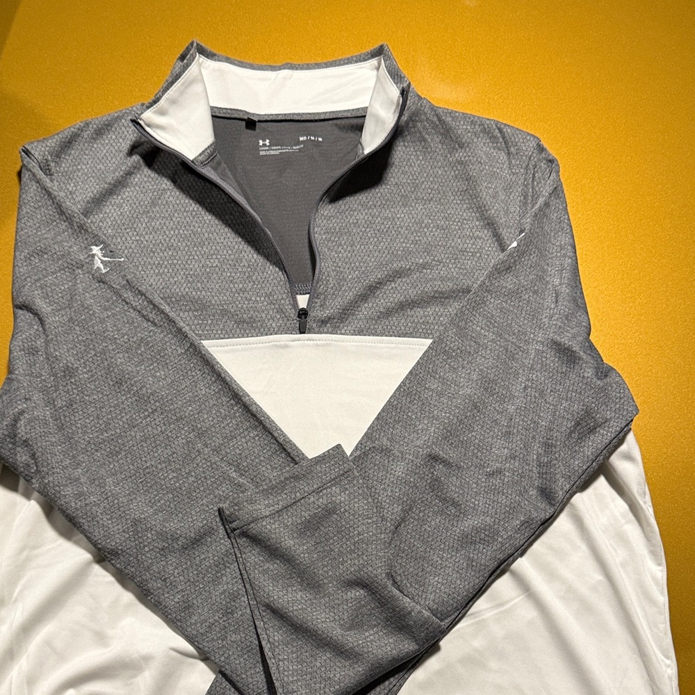 Under Armour Charcoal and Ivory Quarter-Zip Top